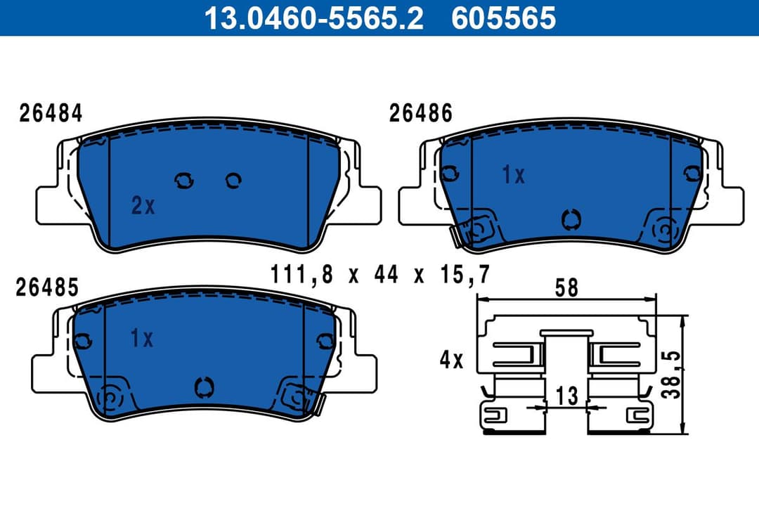 set placute frana,frana disc ATE 13.0460-5565.2
