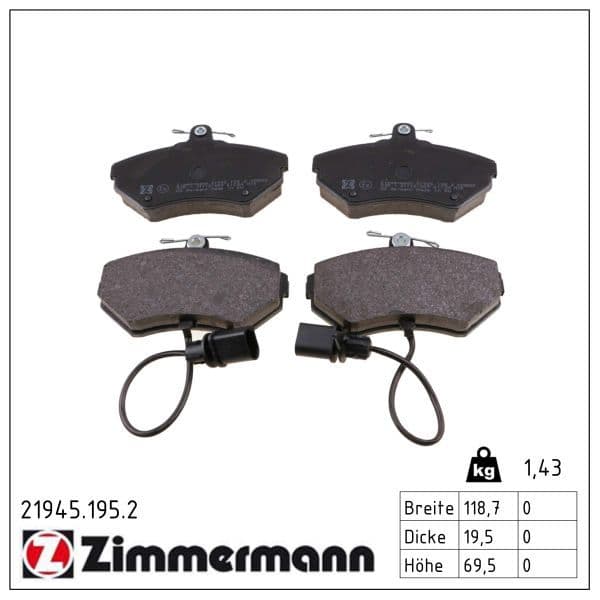 set placute frana,frana disc ZIMMERMANN 21945.195.2