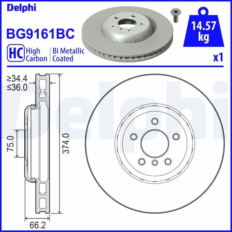Disc frana DELPHI BG9161BC