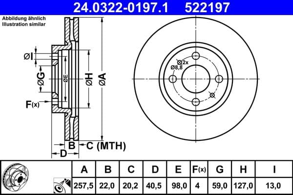 Disc frana ATE 24.0322-0197.1