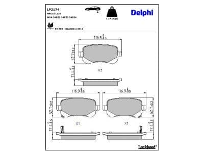 set placute frana,frana disc DELPHI LP2174