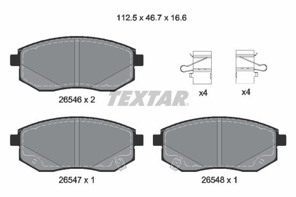 set placute frana,frana disc TEXTAR Q+ 2654601