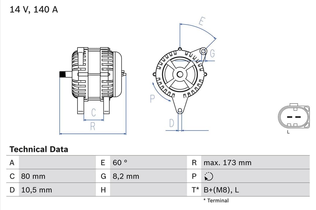 Generator / Alternator BOSCH 0 986 049 950