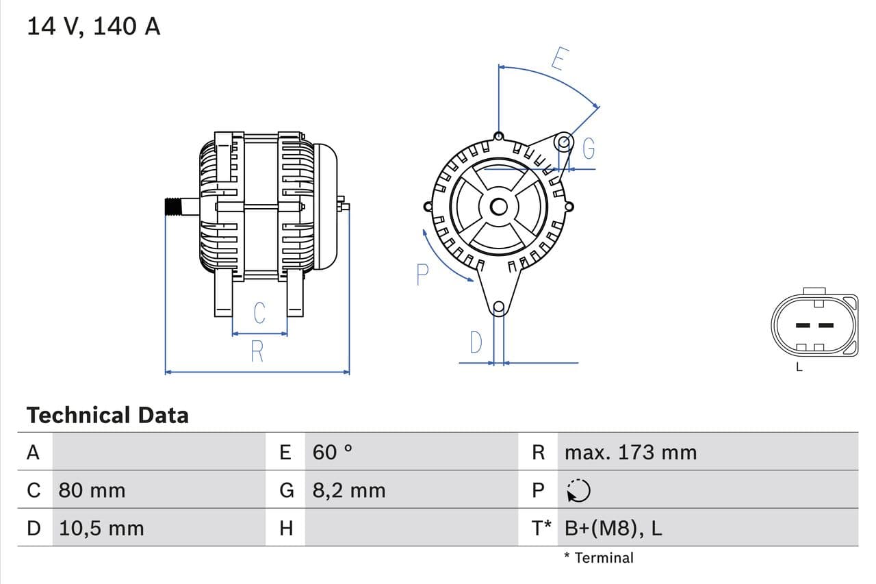 Generator / Alternator BOSCH 0 986 049 950