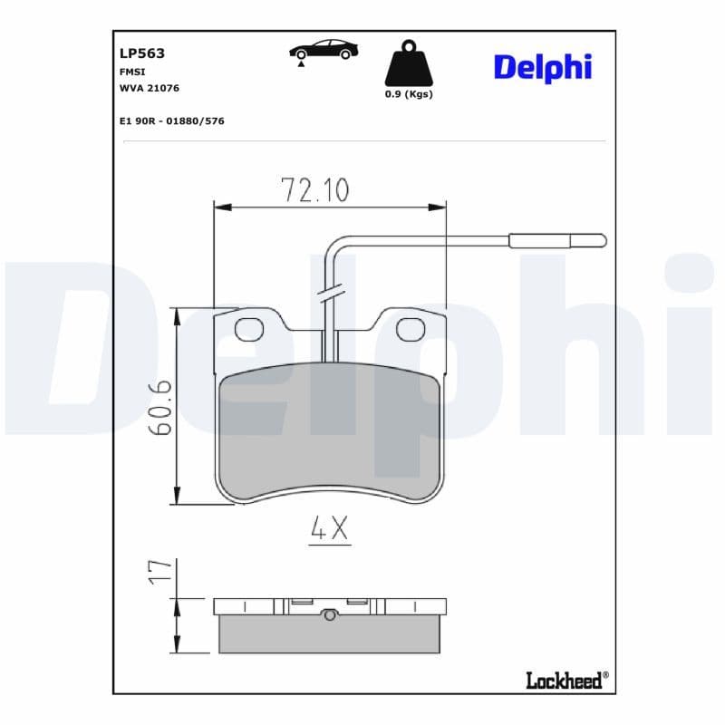 set placute frana,frana disc DELPHI LP563