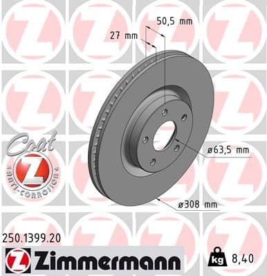 Disc frana ZIMMERMANN 250.1399.20