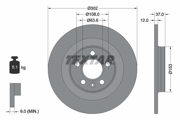 Disc frana TEXTAR PRO 92304703