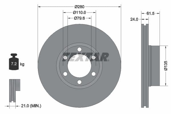 Disc frana TEXTAR PRO 92097703