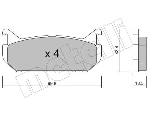 set placute frana,frana disc METELLI 22-0303-0