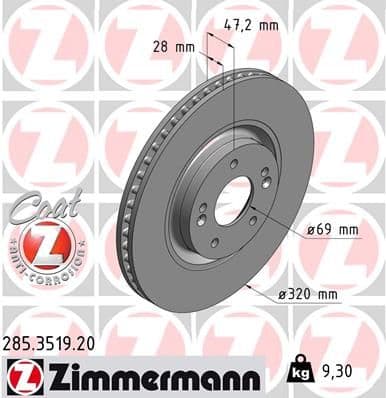 Disc frana ZIMMERMANN COAT Z 285.3519.20