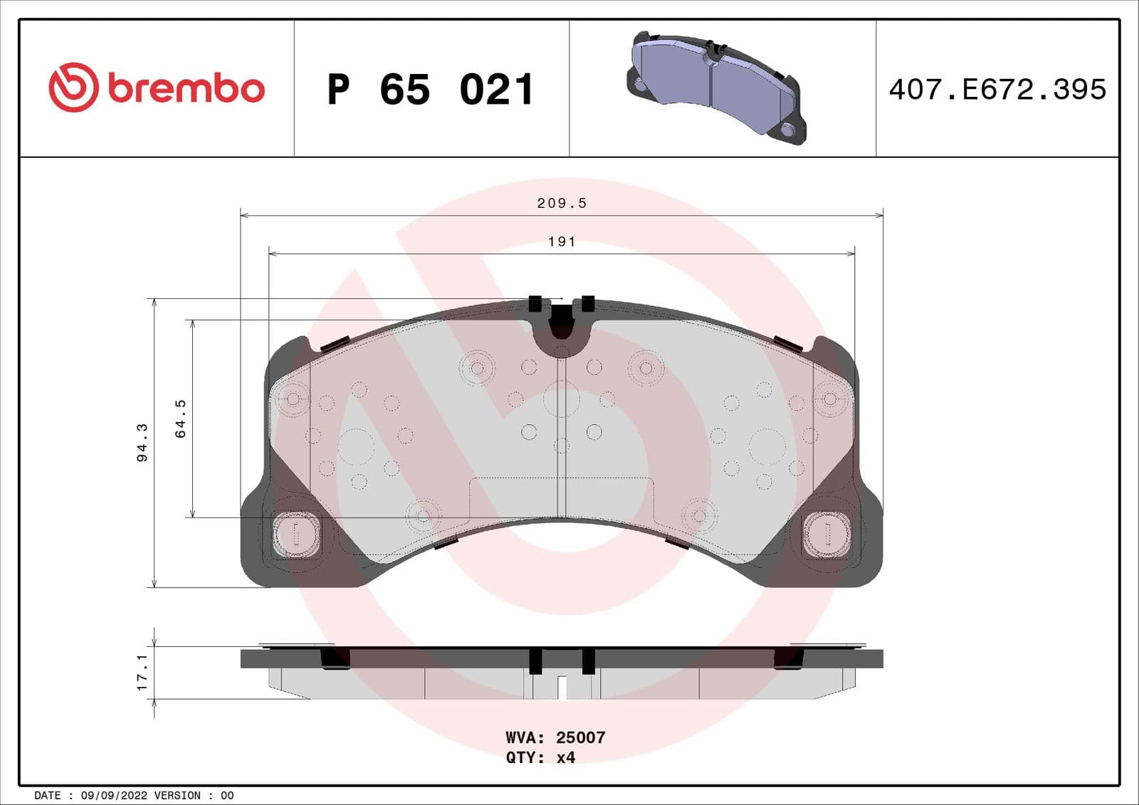 set placute frana,frana disc BREMBO PRIME LINE P 65 021
