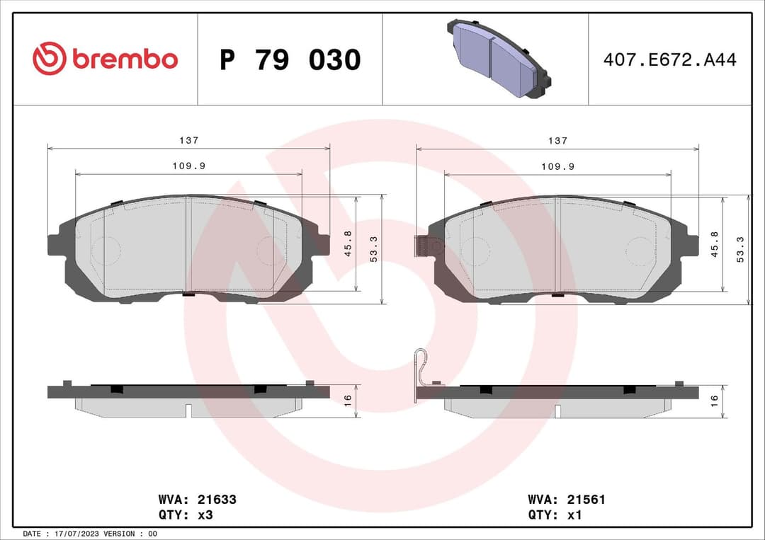 set placute frana,frana disc BREMBO PRIME LINE P 79 030