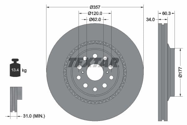 Disc frana TEXTAR PRO 92224303