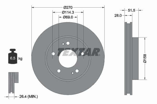 Disc frana TEXTAR PRO 92270803