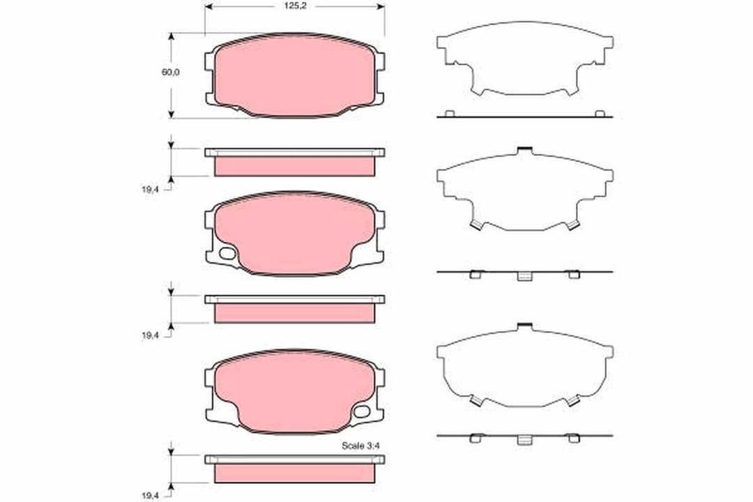 set placute frana,frana disc TRW GDB3388