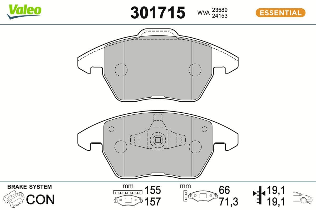 set placute frana,frana disc VALEO 301715
