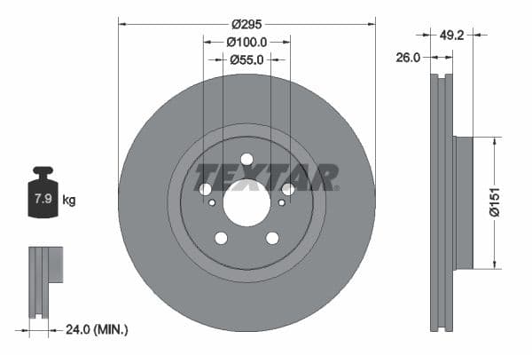 Disc frana TEXTAR PRO 92135603