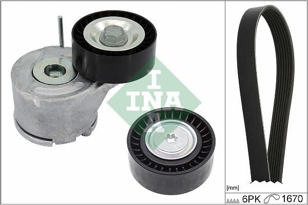 Set curea transmisie cu caneluri Schaeffler INA 529 0380 10