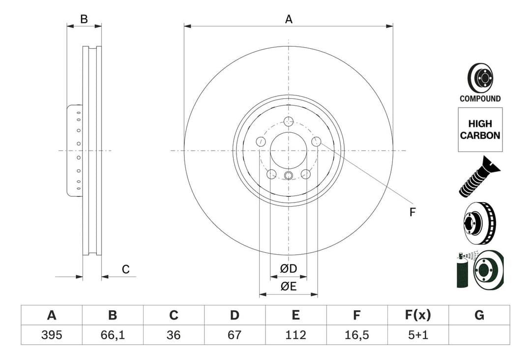Disc frana BOSCH 0 986 479 H12