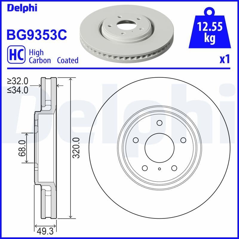Disc frana DELPHI BG9353C