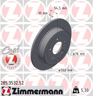 Disc frana ZIMMERMANN SPORT Z 285.3532.52