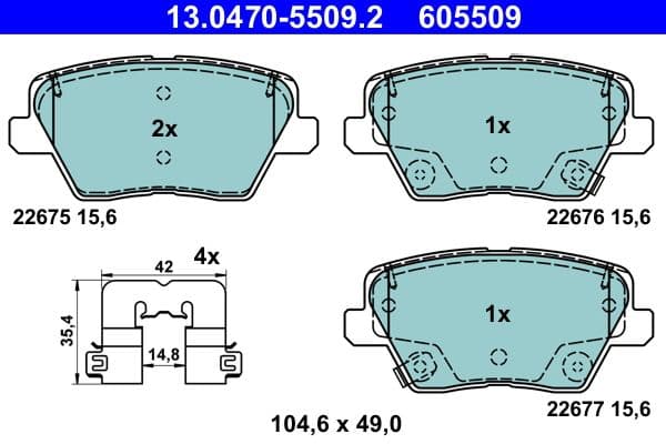 set placute frana,frana disc ATE Ceramic 13.0470-5509.2