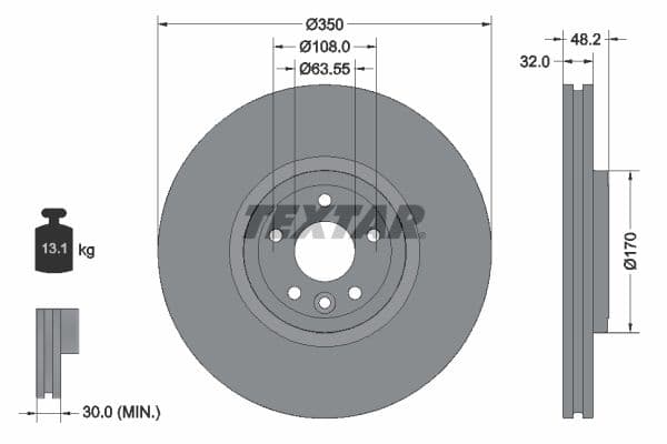 Disc frana TEXTAR PRO+ 92308205