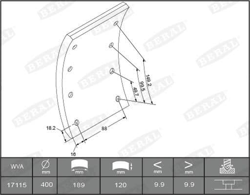 Set garnituri de frictiune, frana tambur BERAL KBL17115.0-1517