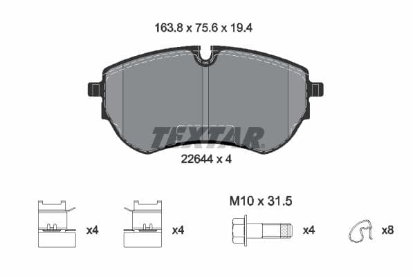 set placute frana,frana disc TEXTAR Q+ 2264401