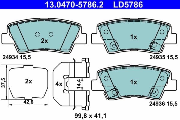 set placute frana,frana disc ATE Ceramic 13.0470-5786.2