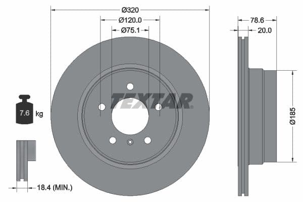 Disc frana TEXTAR 92161103