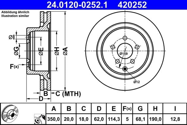 Disc frana ATE 24.0120-0252.1