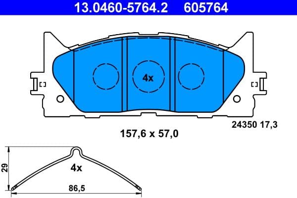 set placute frana,frana disc ATE 13.0460-5764.2
