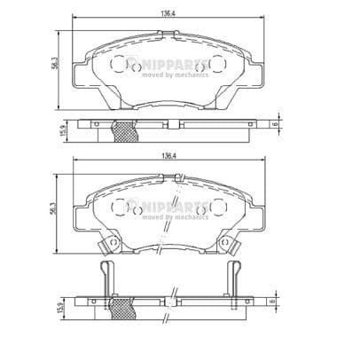 set placute frana,frana disc NIPPARTS N3604068