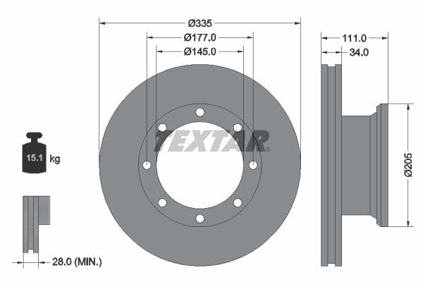 Disc frana TEXTAR 93102300