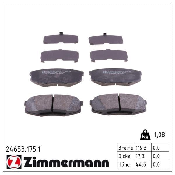 set placute frana,frana disc ZIMMERMANN 24653.175.1