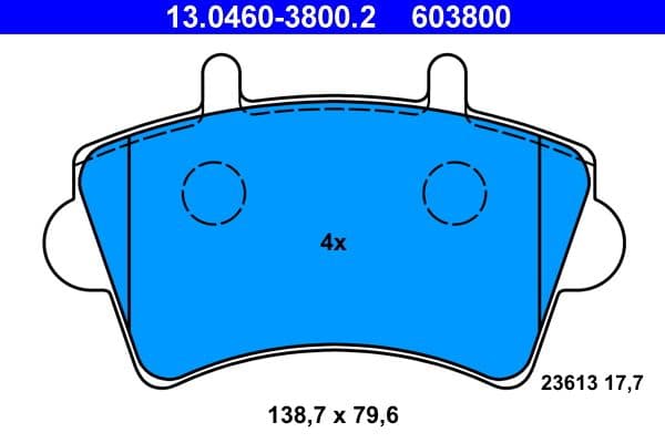 set placute frana,frana disc ATE 13.0460-3800.2