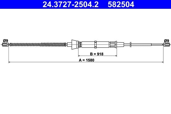 Cablu, frana de parcare ATE 24.3727-2504.2