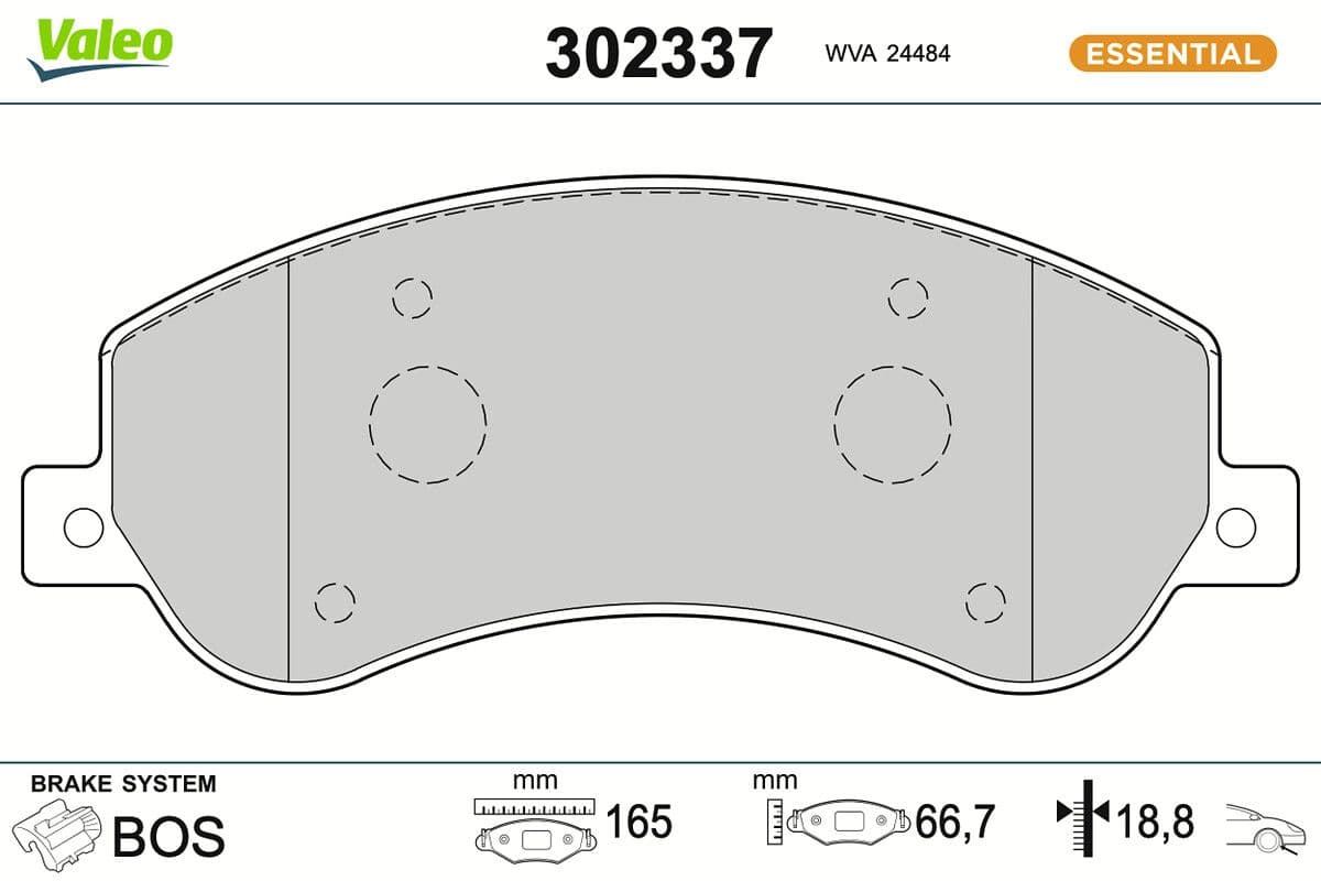 set placute frana,frana disc VALEO ESSENTIAL 302337