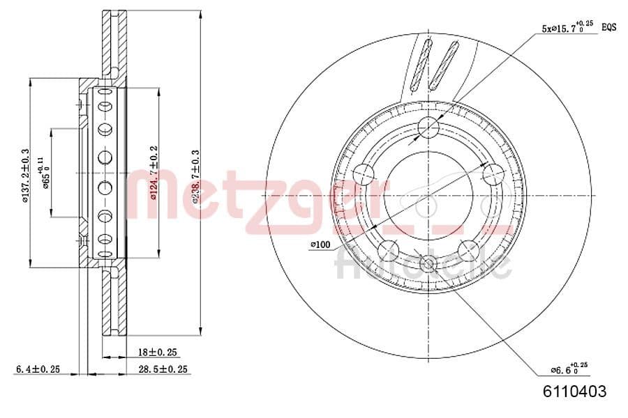 Disc frana METZGER 6110403