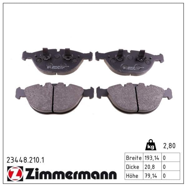 set placute frana,frana disc ZIMMERMANN 23448.210.1