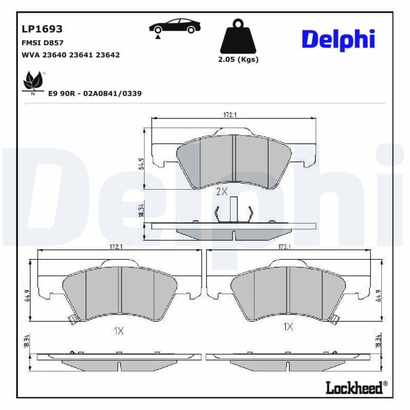 set placute frana,frana disc DELPHI LP1693