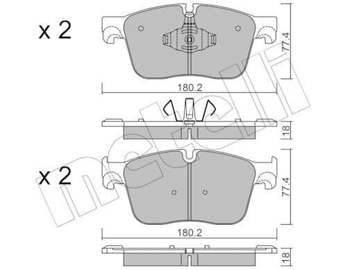 set placute frana,frana disc METELLI 22-1124-0