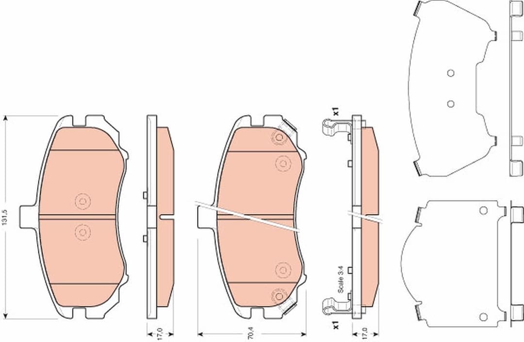 set placute frana,frana disc TRW GDB3431