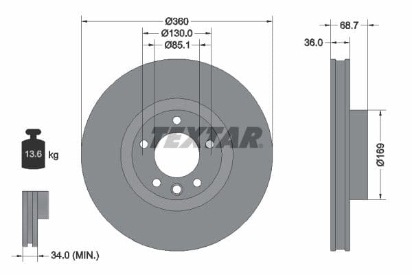 Disc frana TEXTAR PRO+ 92262605