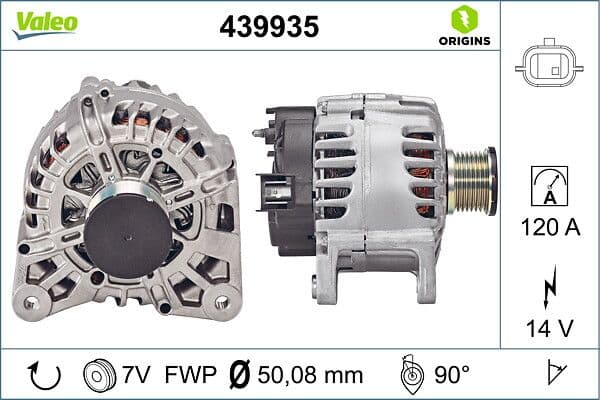 Generator / Alternator VALEO ORIGINS NEW OE TECHNOLOGY 439935