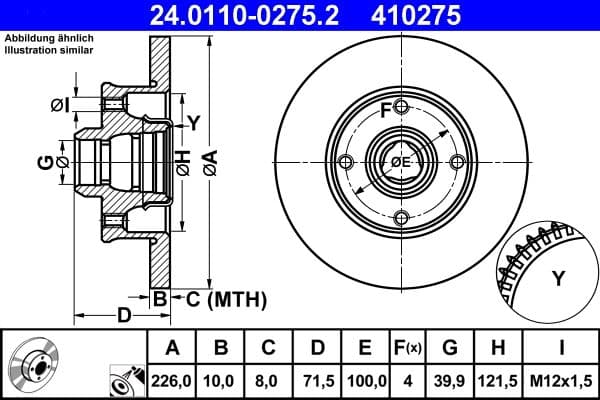 Disc frana ATE 24.0110-0275.2