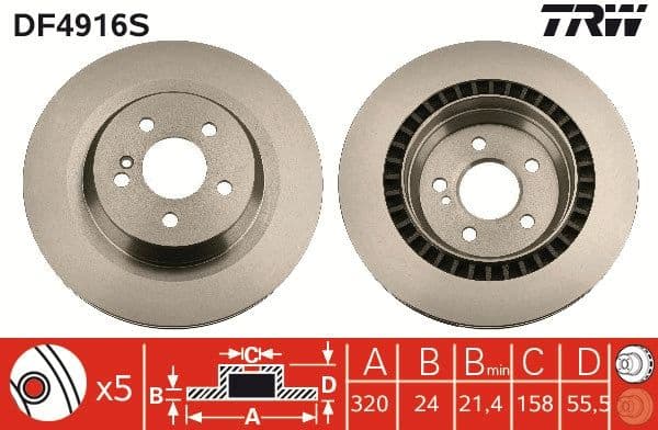 Disc frana TRW SINGLE DF4916S