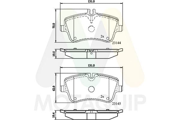 set placute frana,frana disc MOTAQUIP LVXL1076
