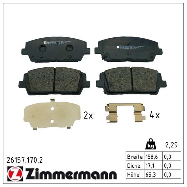 set placute frana,frana disc ZIMMERMANN 26157.170.2